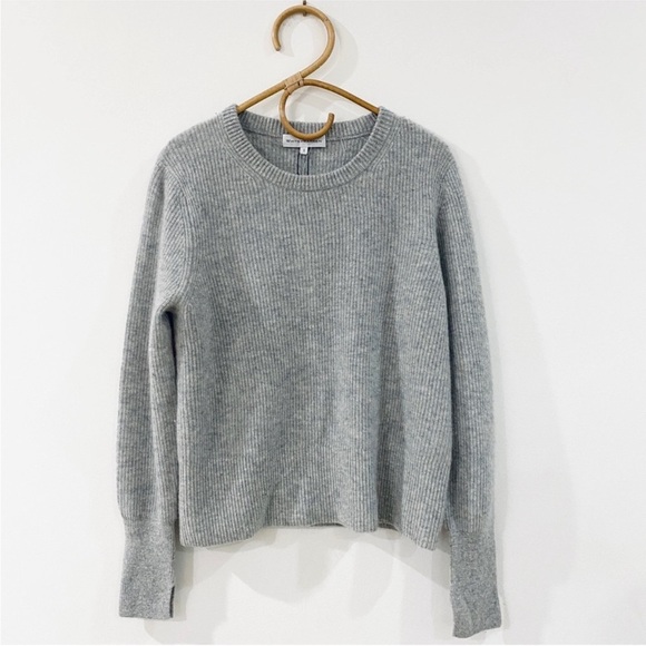 White + Warren 100% cashmere gray sweater NEW - Picture 1 of 8